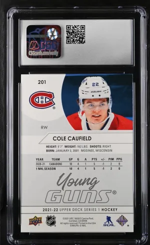 2021-22 Cole Caufield Young Guns back